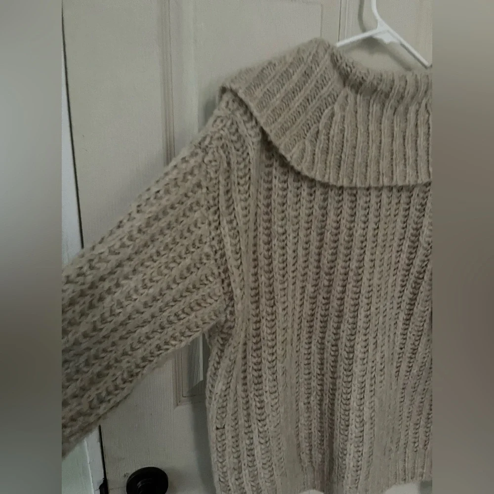 Pilcro x Anthropologie Flower Cardigan Sweater Large Slouchy Wool Blend - Picture 7 of 8